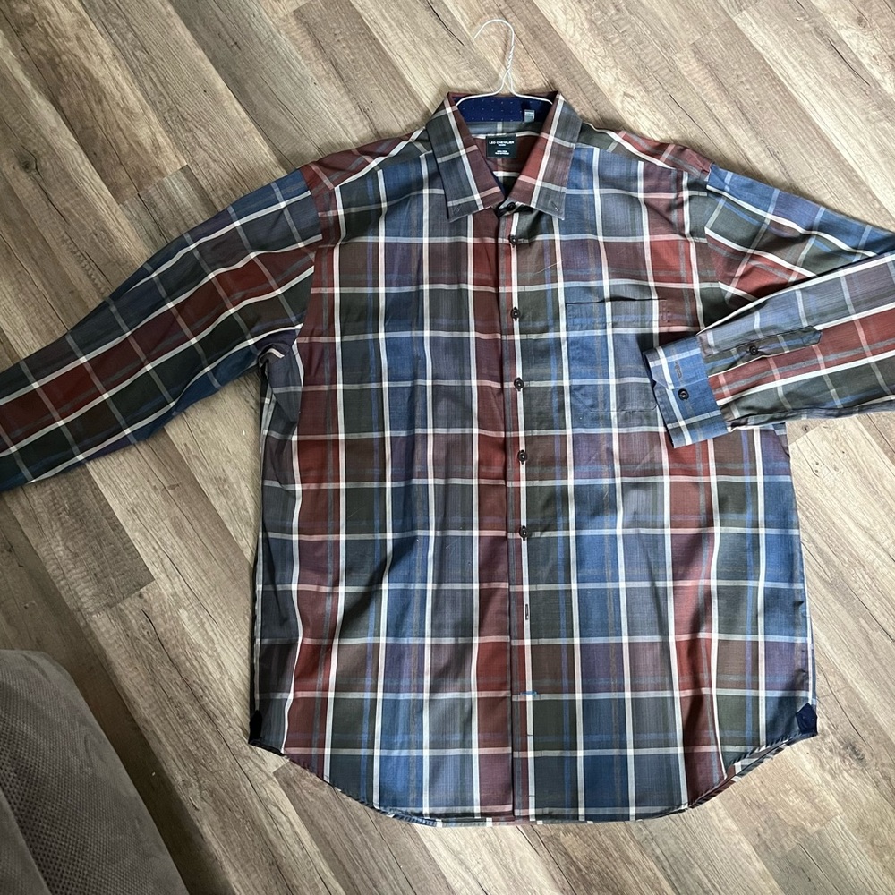 Leo Chevalier Mens Non-Iron Shirt Sz XL EUC